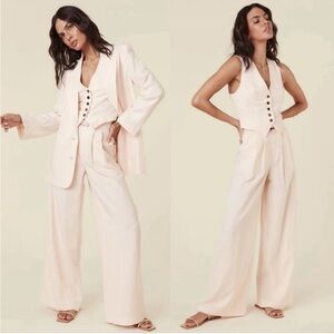 Spell Every Single Day Linen Wide Leg pants and vest set